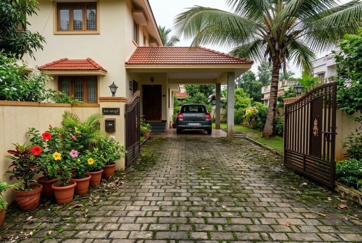 Driveway & Walkway Wash — before