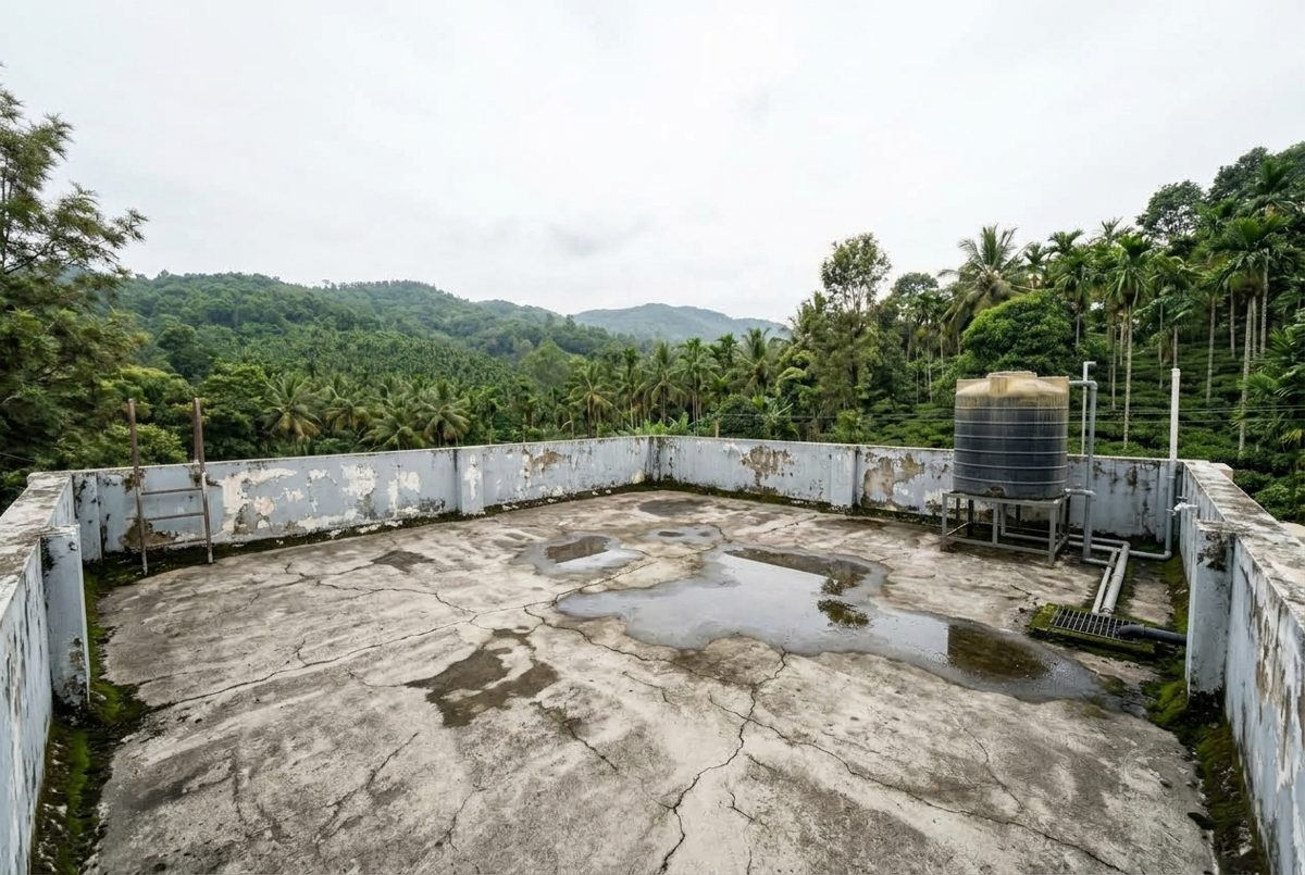 Terrace Waterproofing Coat — before